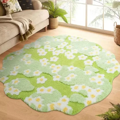 Field Of Daisies Rug green cottagecore floral rug